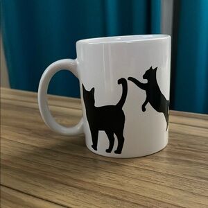 White and Black Cat Silhouette Mug